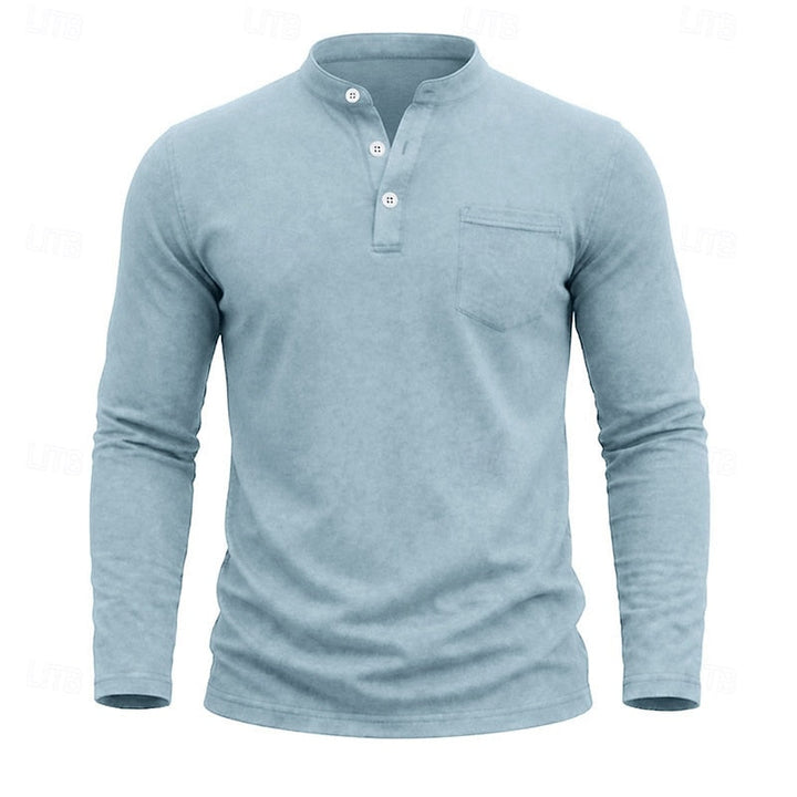Weston | Klassisk Henley Skjorta med Långa Ärmar