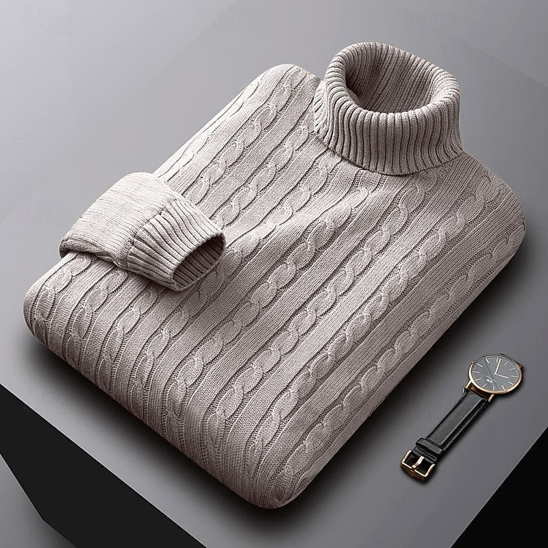 Rhys | Kabelstickad Turtleneck Tröja