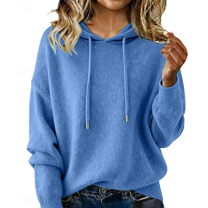 Delphine | Avslappnad Hooded Stickad Tröja