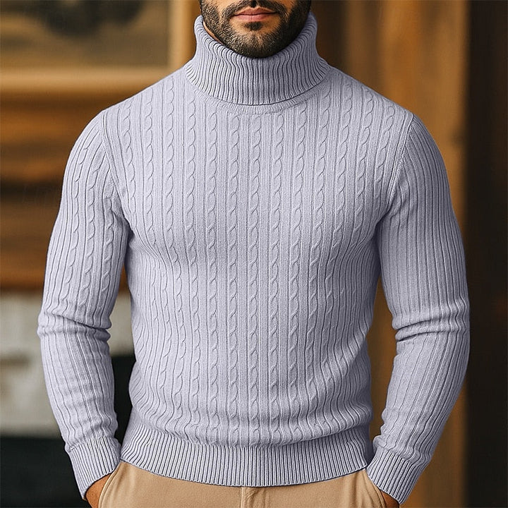 Rupert | Kabelstickad Turtleneck Tröja