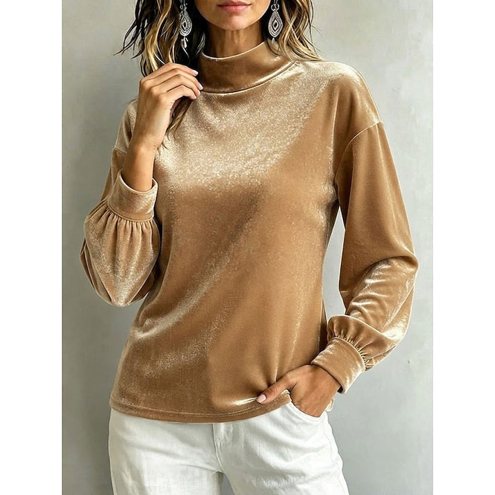 Clarice | Elegant Mock Neck Blus