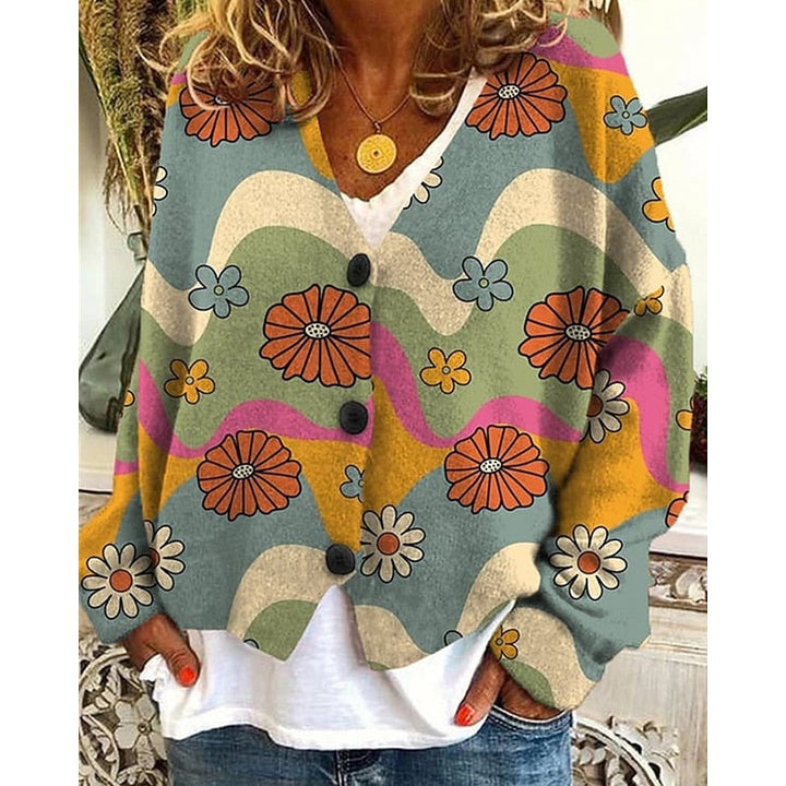 Hazel | Blommig Öppen Framskjutande Cardigan