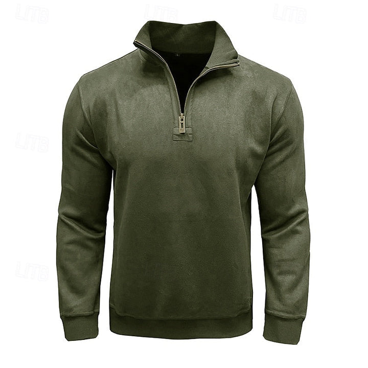Caleb | Kvartdraget Ståkrage Sweatshirt