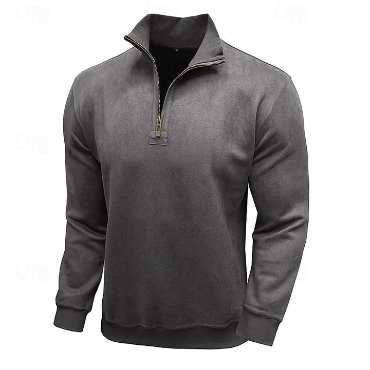 Caleb | Kvartdraget Ståkrage Sweatshirt
