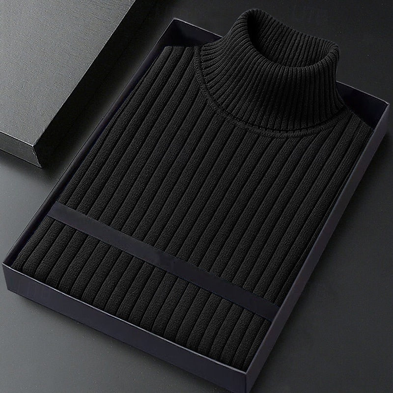Wallace | Ribbad Höghalssweater