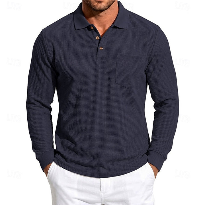 Quentin | Texturerad långärmad polo