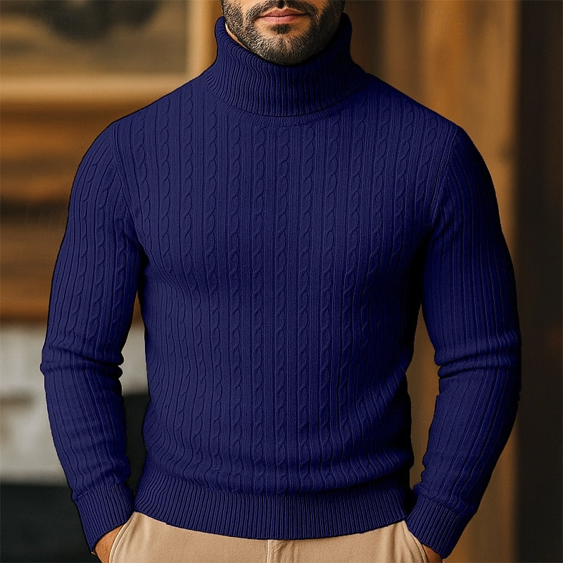 Rupert | Kabelstickad Turtleneck Tröja