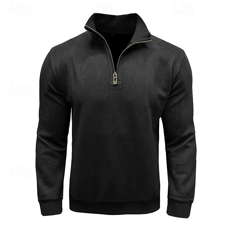 Caleb | Kvartdraget Ståkrage Sweatshirt