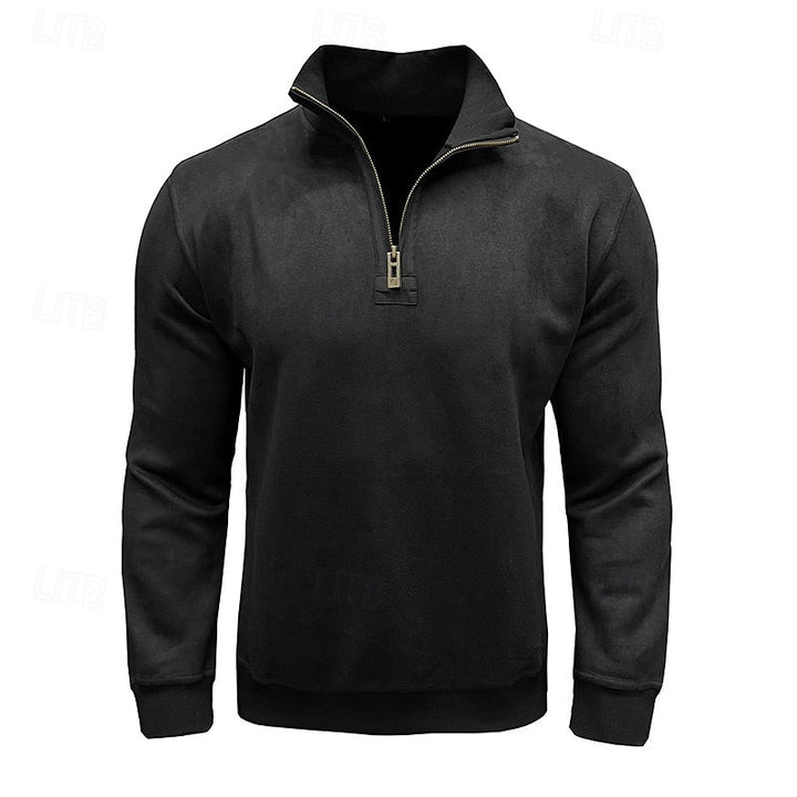 Caleb | Kvartdraget Ståkrage Sweatshirt