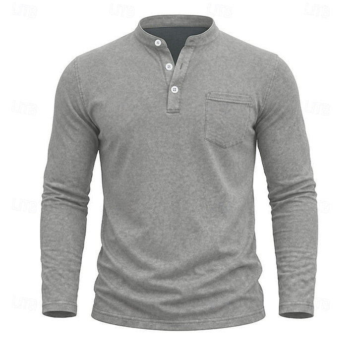 Weston | Klassisk Henley Skjorta med Långa Ärmar