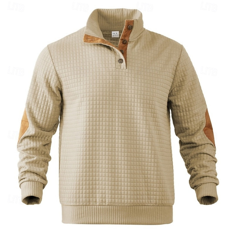 Garrett | Texturerad Pullover med Stående Krage