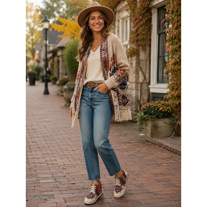 Talia | Boho Mönstrade Hög-Top Sneakers