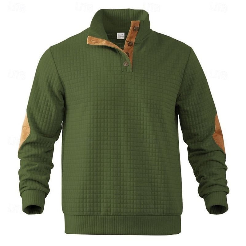 Garrett | Texturerad Pullover med Stående Krage