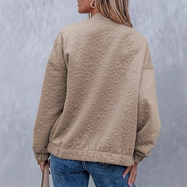 Camila | Texturerad Blommig Bomberjacka