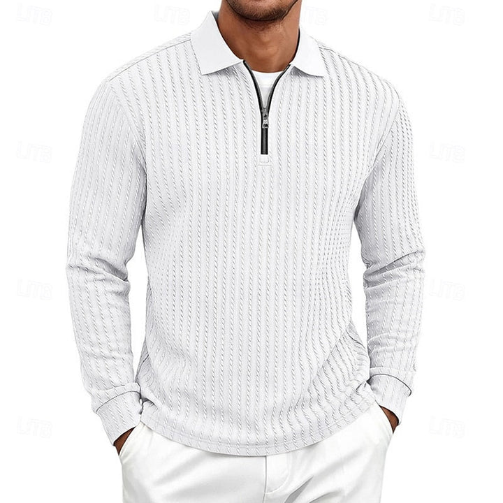 Rhett | Texturerad Quarter-Zip Polo Skjorta