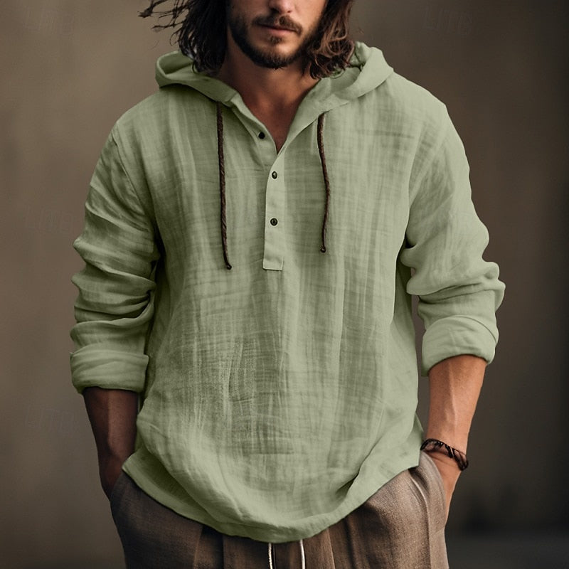 Roman | Avslappnad Hooded Skjorta