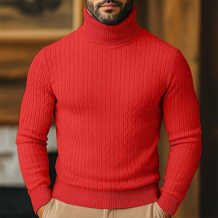 Rupert | Kabelstickad Turtleneck Tröja