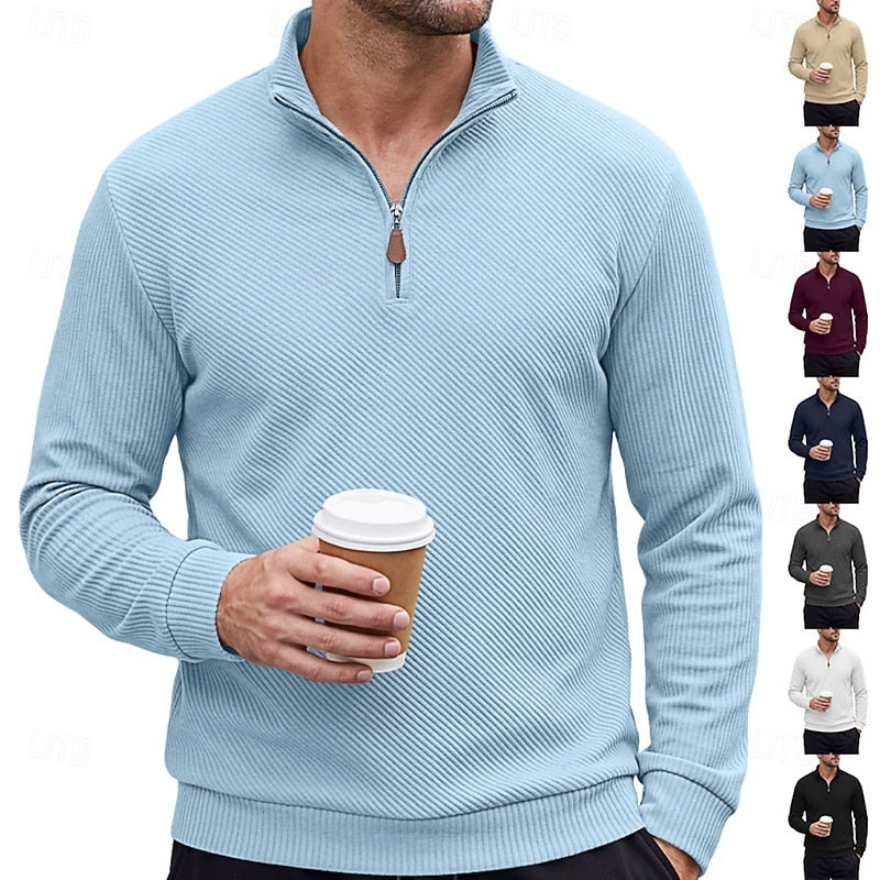 Quentin | Texturerad Quarter-Zip Pullover