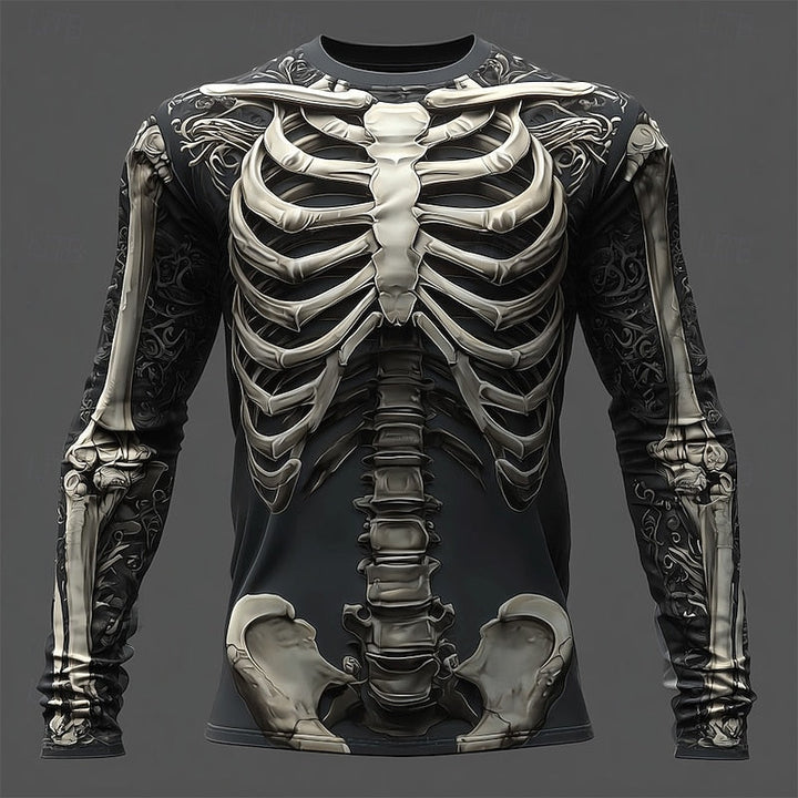 Jasper | Flammande Skelett Halloween Långärmad T-shirt