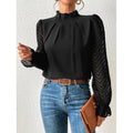 Elspeth | Elegant Blus med Hög Krage