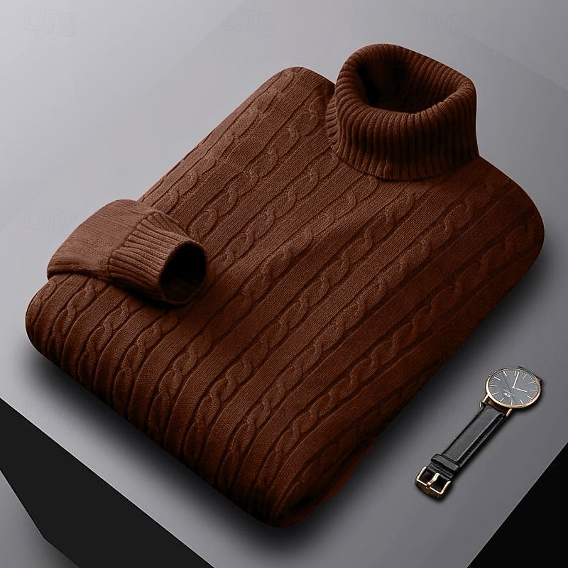 Rhys | Kabelstickad Turtleneck Tröja