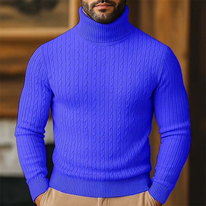 Rupert | Kabelstickad Turtleneck Tröja