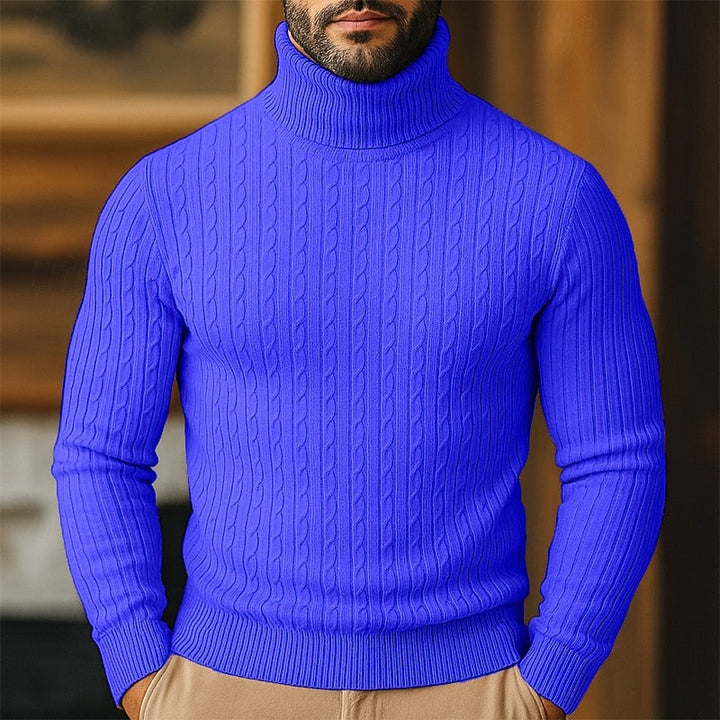 Rupert | Kabelstickad Turtleneck Tröja