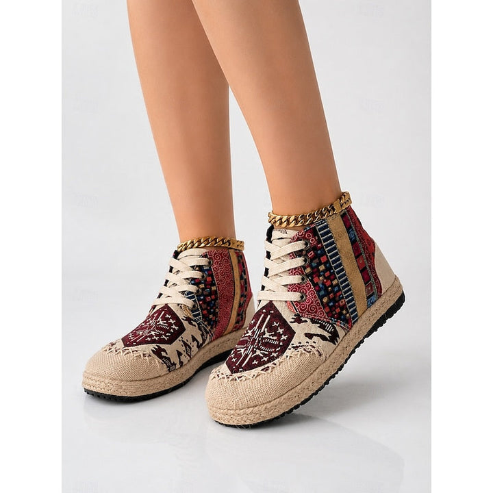 Talia | Boho Mönstrade Hög-Top Sneakers