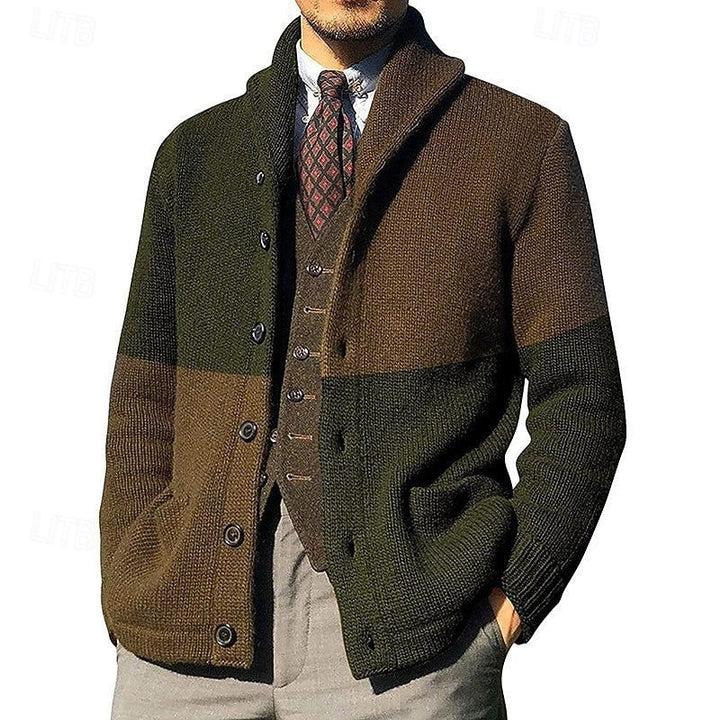 Frederick | Färgblock Skjortkrage Cardigan