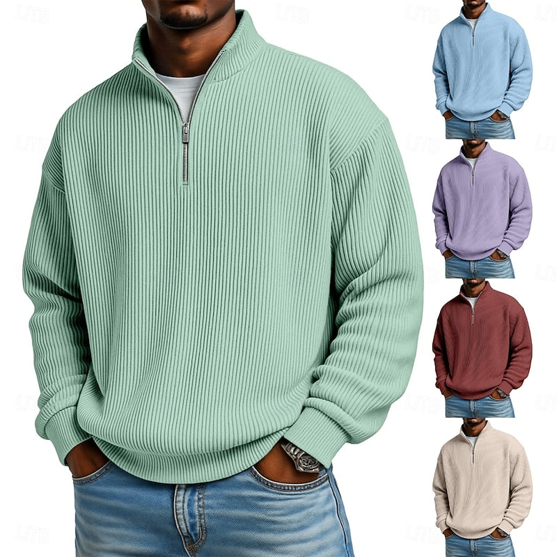 Harlan | Ribbad Quarter-Zip Pullover
