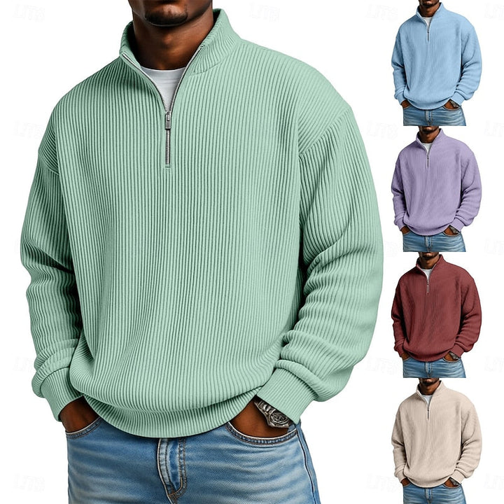 Harlan | Ribbad Quarter-Zip Pullover
