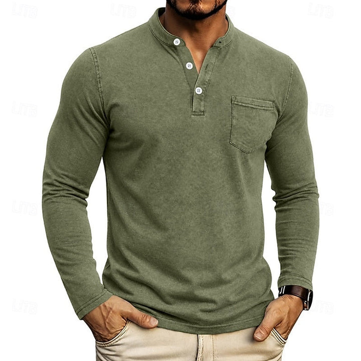 Weston | Klassisk Henley Skjorta med Långa Ärmar
