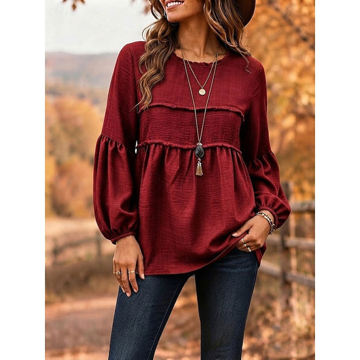 Rebecca | Avslappnad Peplum Blus