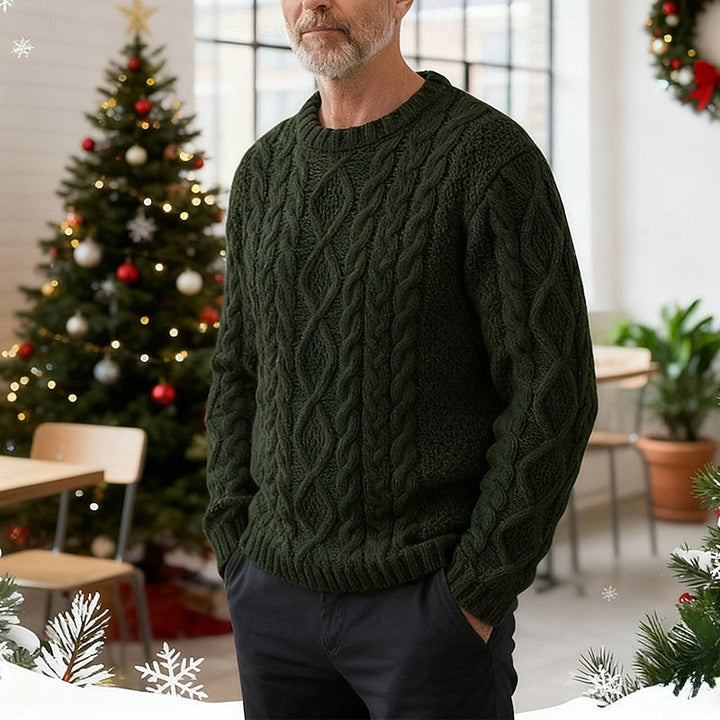 Ellis | Kabelstickad Crew Neck Tröja