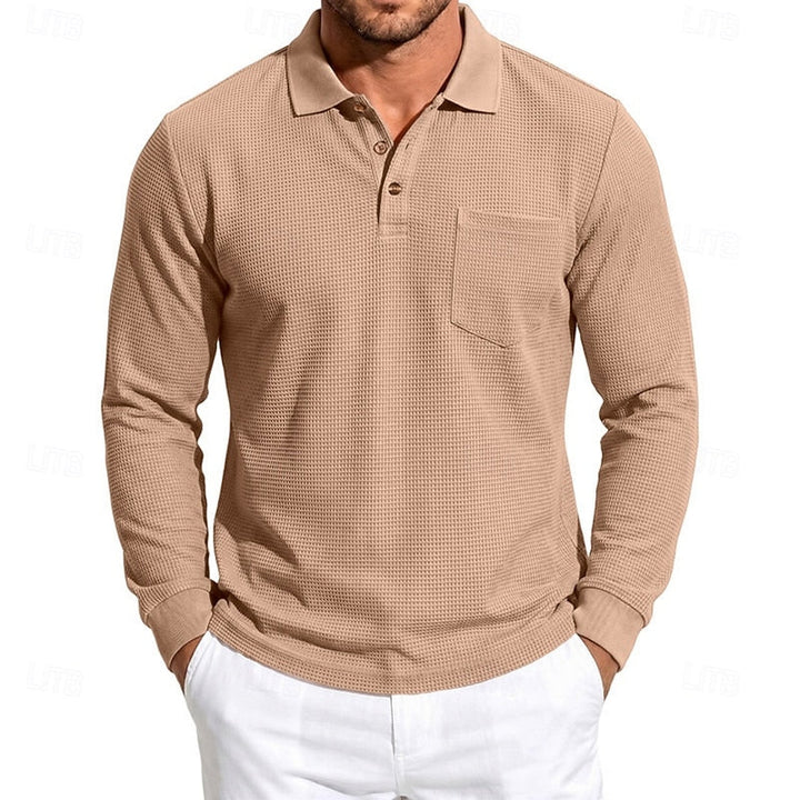 Quentin | Texturerad långärmad polo