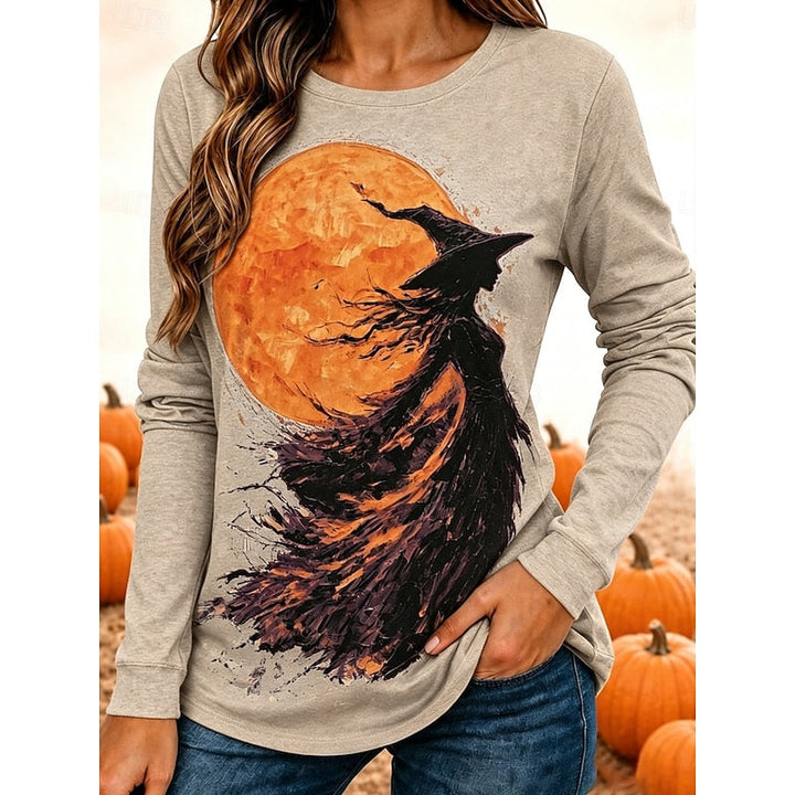 Fern | Halloween Häxa Grafisk Långärmad Topp