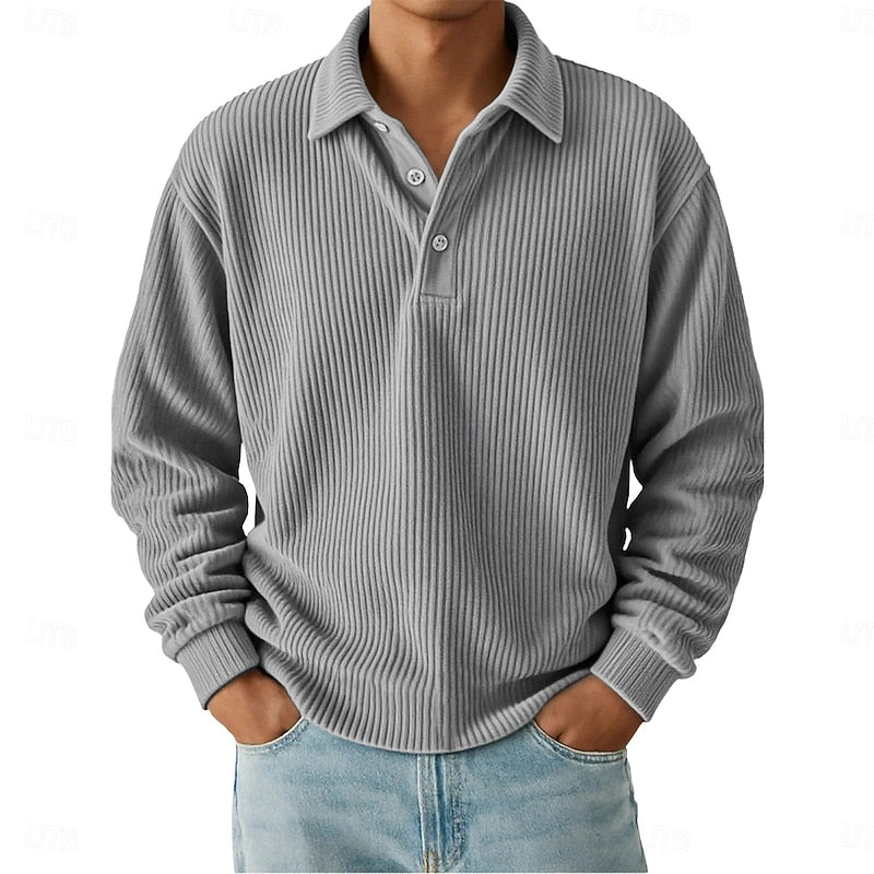 Wallace | Texturerad Polotröja med Lång Ärmar