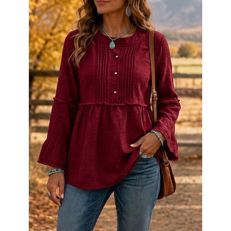 Rosalyn | Pyntad Peplum Blus