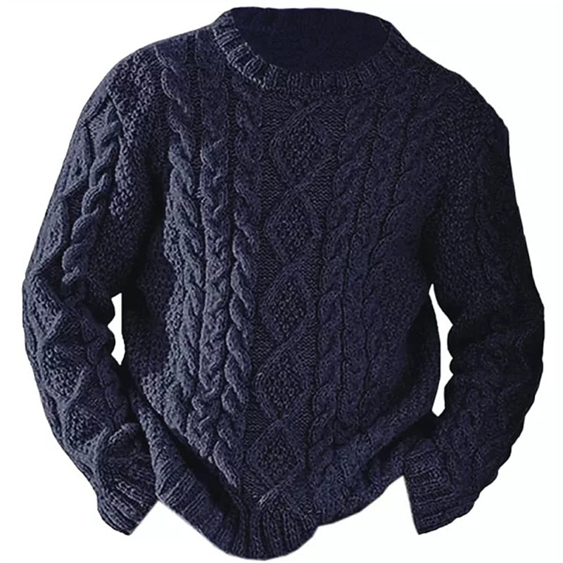 Ellis | Kabelstickad Crew Neck Tröja