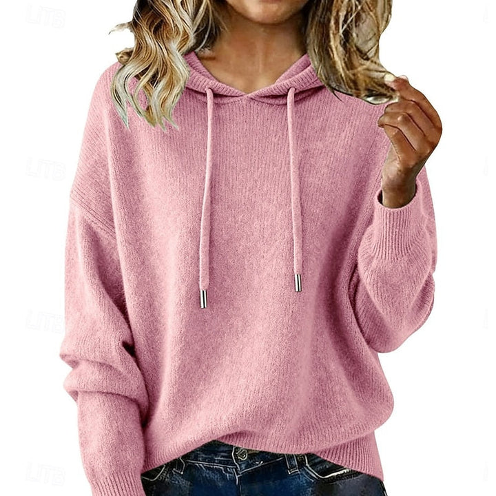 Delphine | Avslappnad Hooded Stickad Tröja