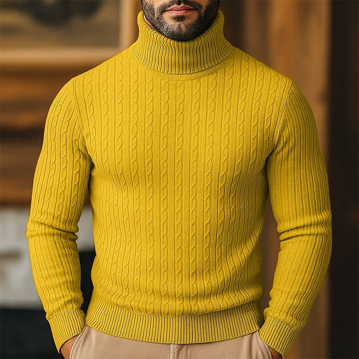 Rupert | Kabelstickad Turtleneck Tröja