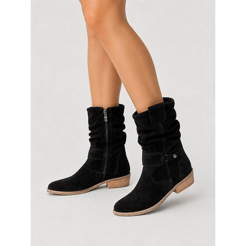 Tessa | Slouchy Spänne Ankelstövlar