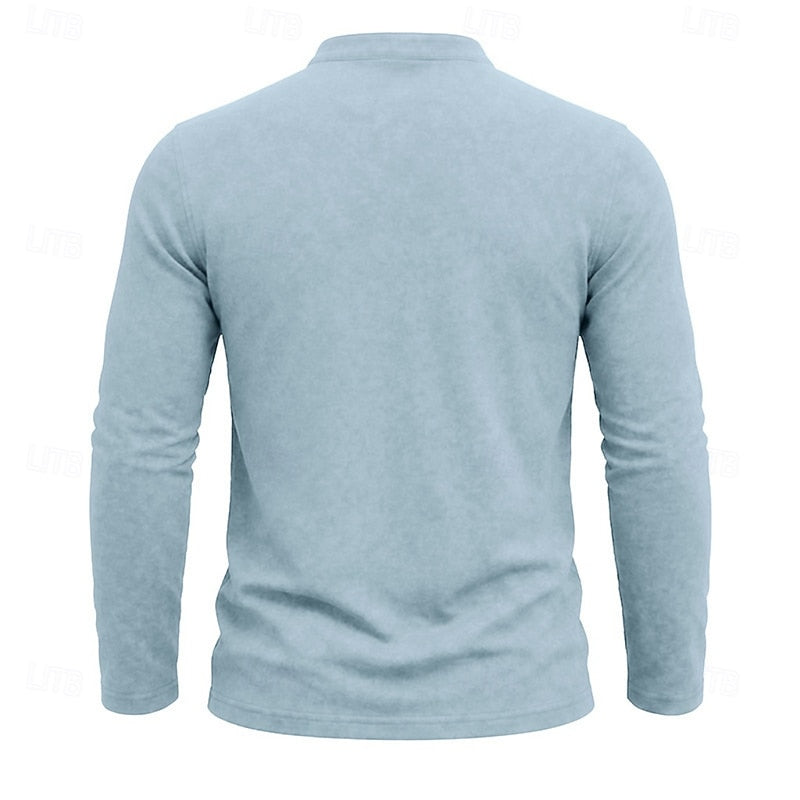 Weston | Klassisk Henley Skjorta med Långa Ärmar