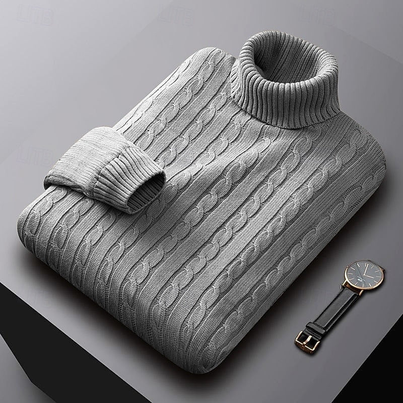 Rhys | Kabelstickad Turtleneck Tröja