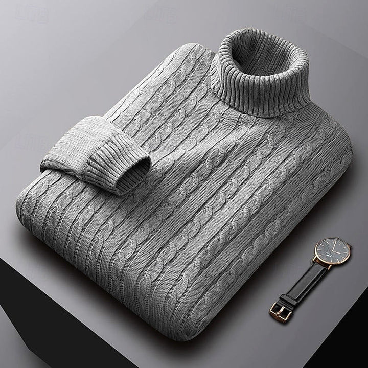 Rhys | Kabelstickad Turtleneck Tröja