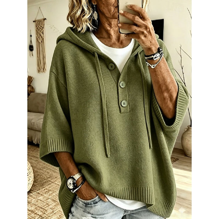 Brooklyn | Avslappnad Hoodie Stickad Tröja