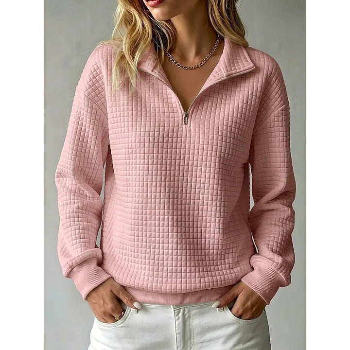 Juliana | Texturerad Halv-Zip Pullover