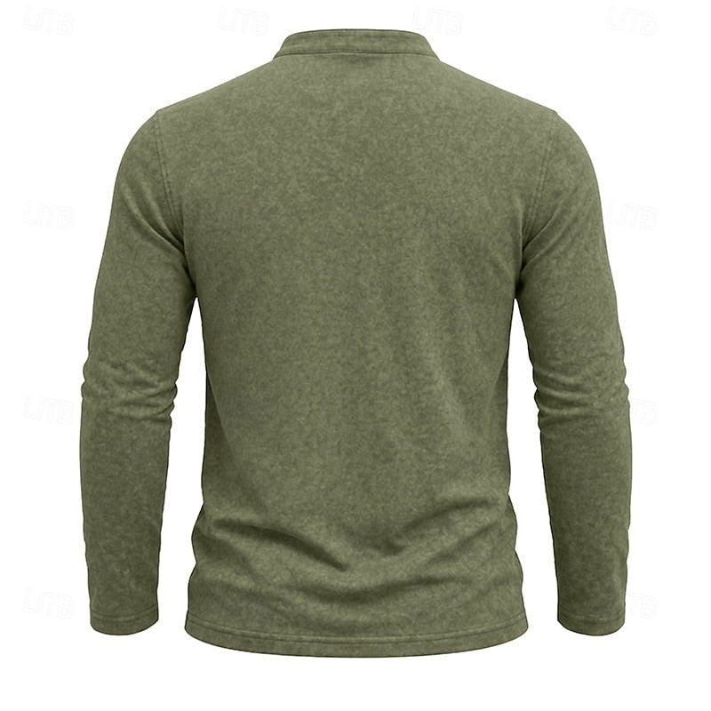 Weston | Klassisk Henley Skjorta med Långa Ärmar