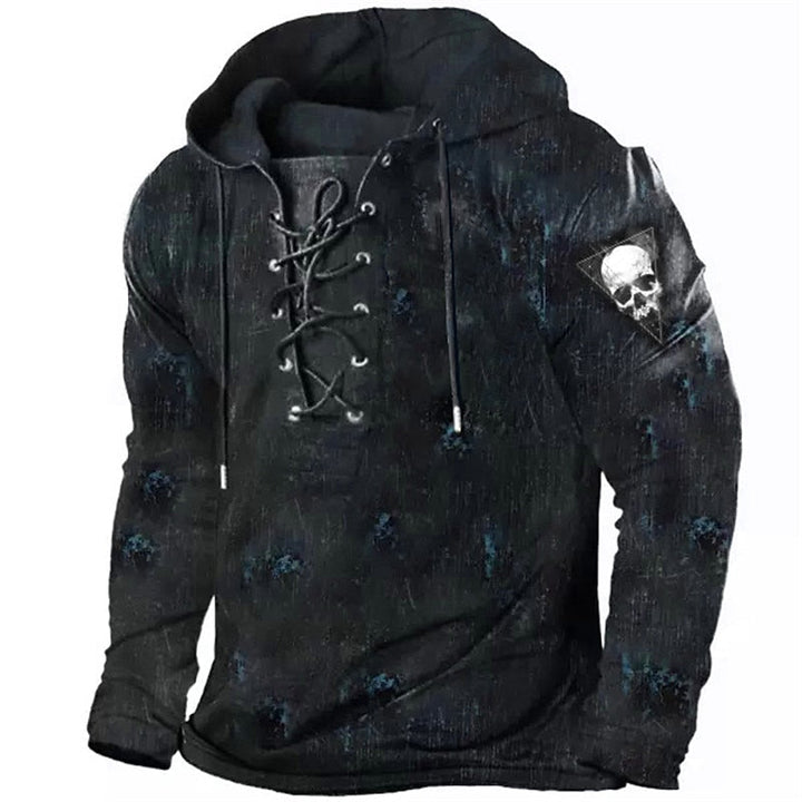 Cole | Halloween Snörning Skalle Hoodie