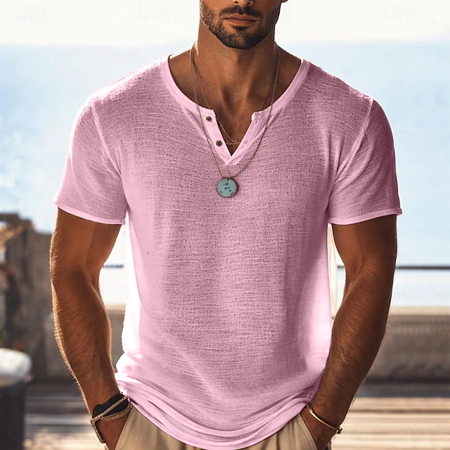 Oliver | Avslappnad Henley T-Shirt